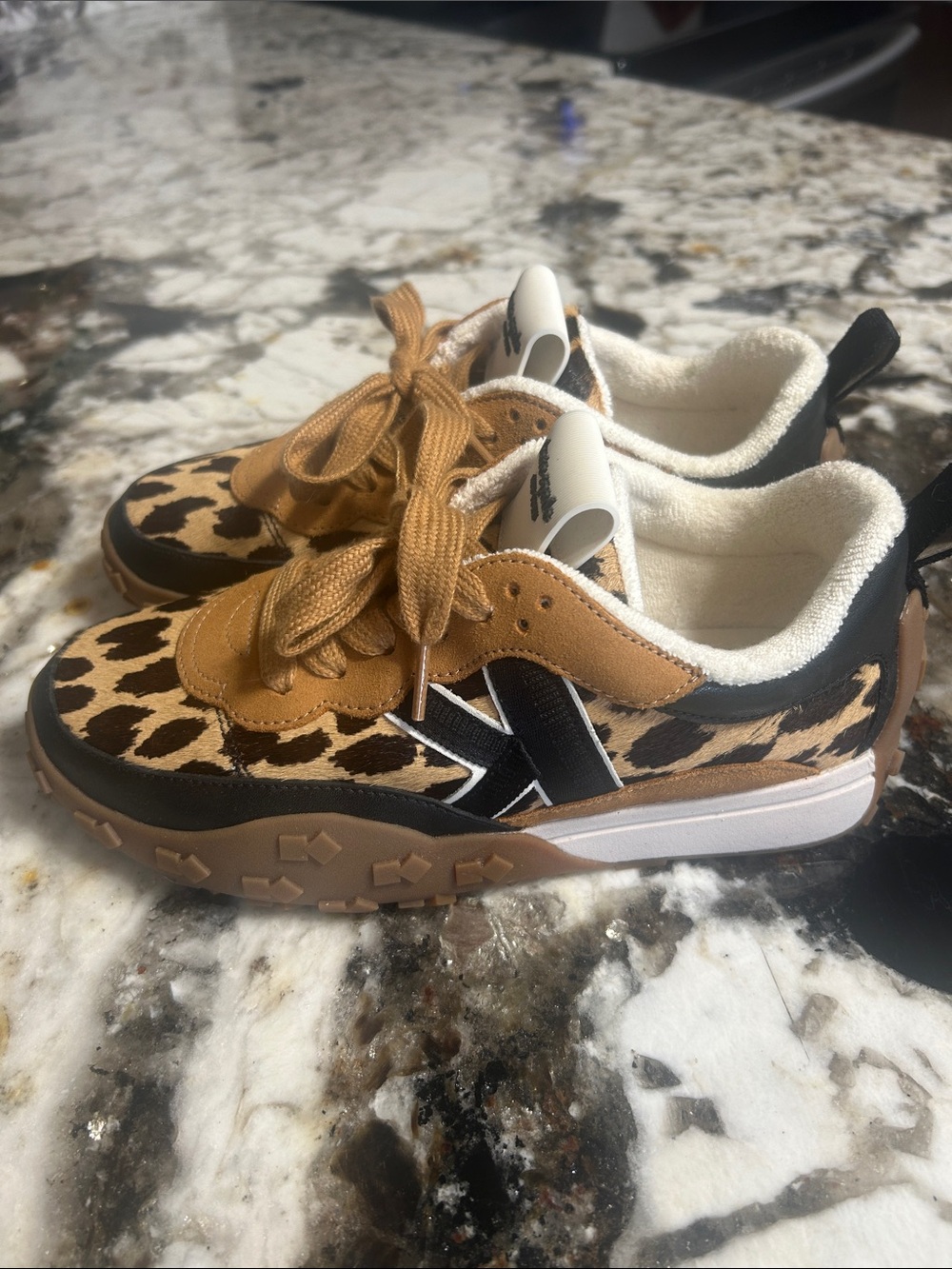 kate spade Leopard Print Womens Sneakers in Tan, Black
